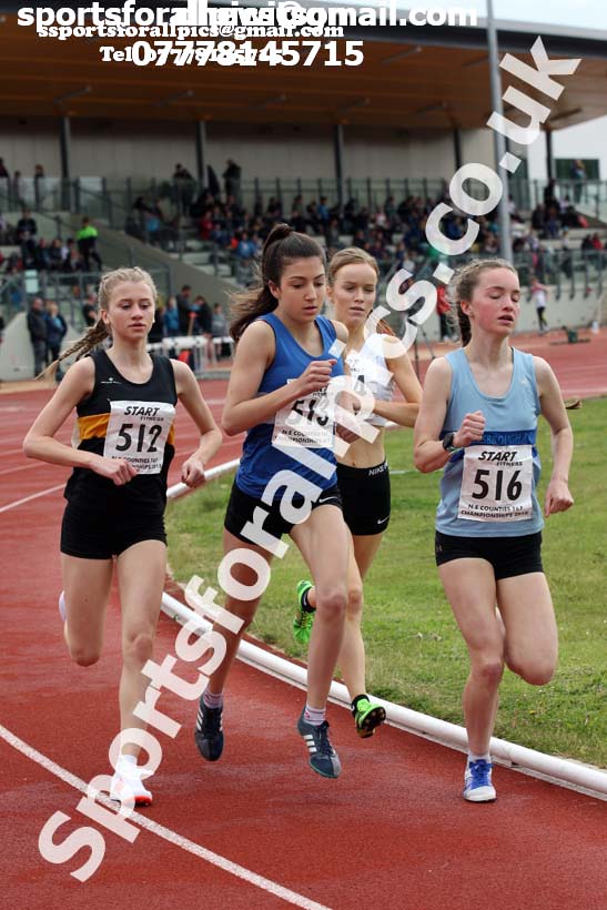 Womens under-17s 1500 metres, North Eastern Track and Fields Champs., Middlesbrough. Photo: David T. Hewitson/Sports for All Pics